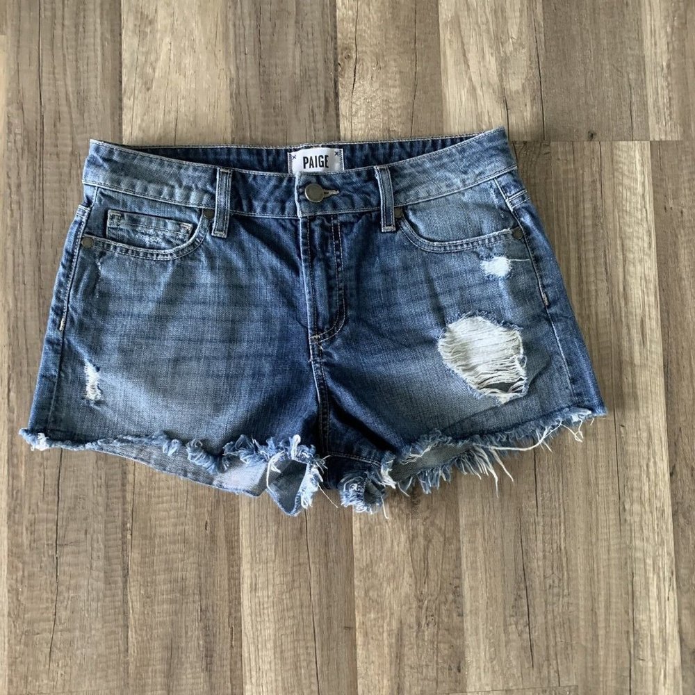 Paige Daryn Short Jean Shorts Women's 27 Cut-Offs Distressed Ripped 100% Cotton